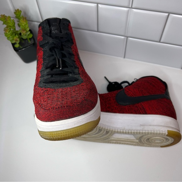 Nike Air Force 1 Ultra Flyknit Mid - Men’s Sz 11 - University Red Black - Picture 4 of 8